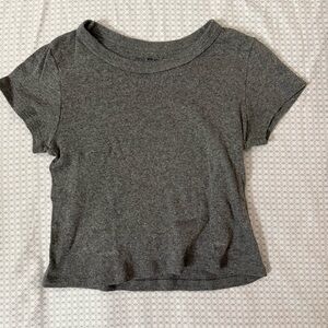 Brandy Melville Gray Cropped Tee
